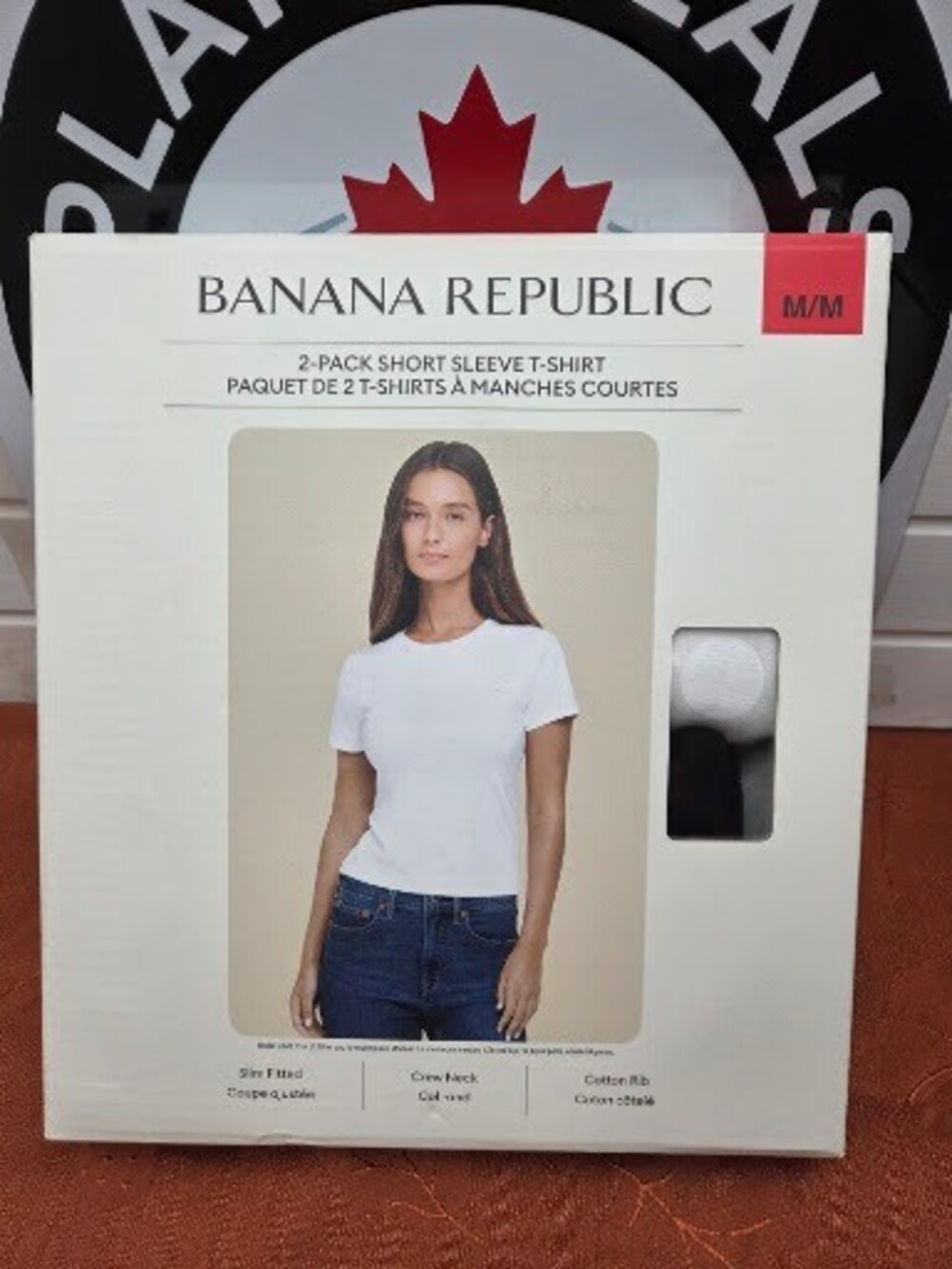 Banana Republic Women's Short Sleeve T-Shirt 2-Pack White & Black Medium